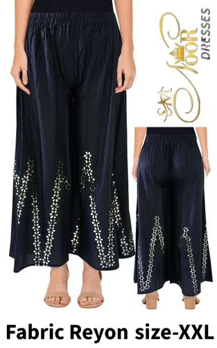 Reyon Black Mirror Work Palazzo, Party Wear