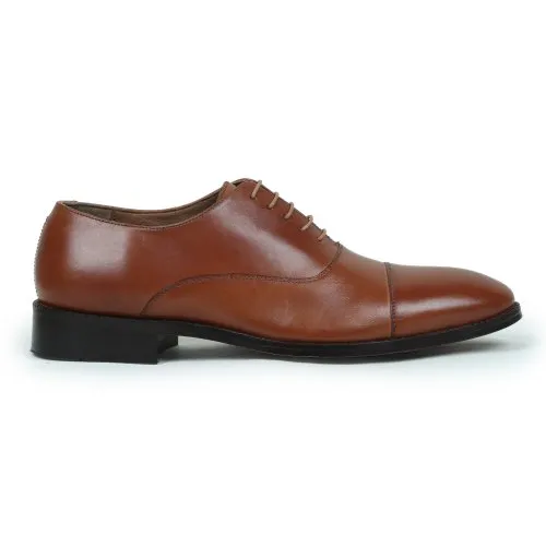 Mens Cap Toe Genuine Leather Shoes