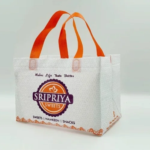 Sripriya Sweets Non woven Mini Parcel Bag W 9” x H 6” x G 6”