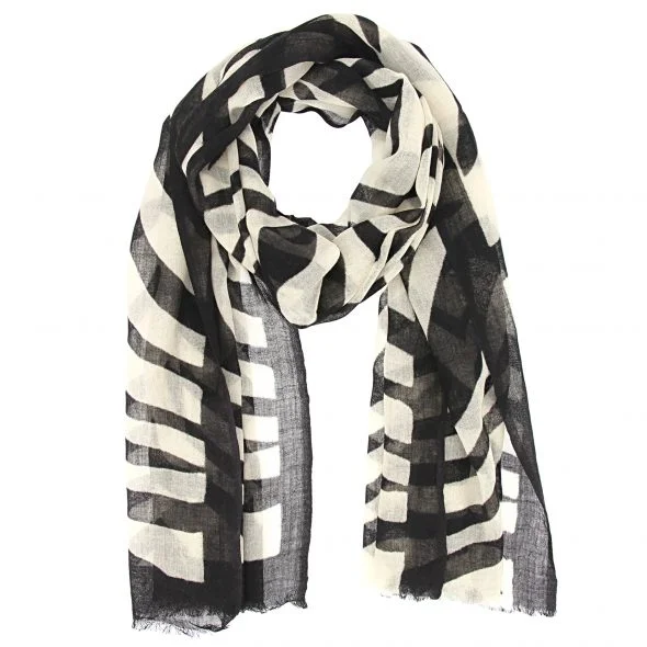 Zebra Print Wool Scarf