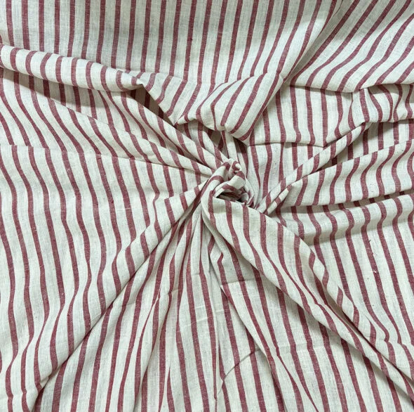 Handloom Organic fabric – Red Stripes