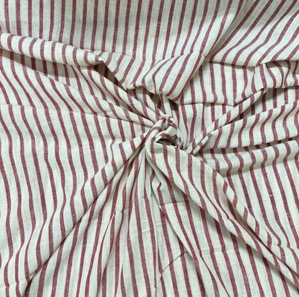 Handloom Organic fabric – Red Stripes