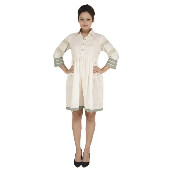Organic Cotton Dress in Handloom Fabric