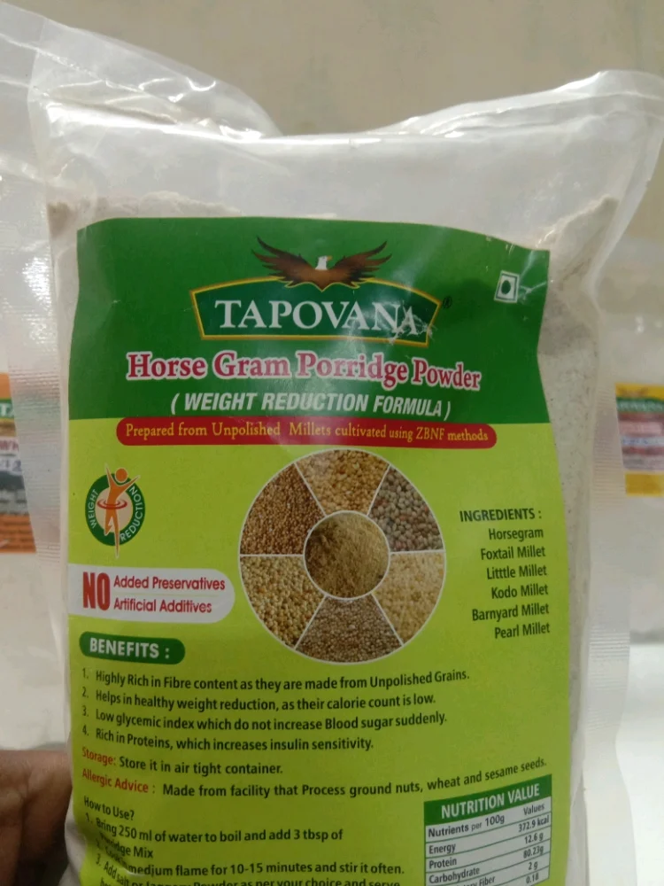 India Tapovana Horse Gram Porridge Powder, Packaging Type: Packet, Packaging Size: 500g