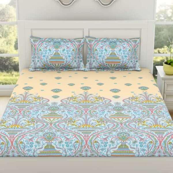 Air Purifying - AW21 - Seasonal - Occasions Ornate Queen Fittedsheet - 152 x 198 cm - Light Yellow