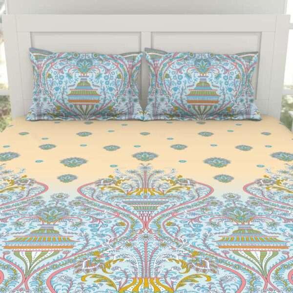 Air Purifying - AW21 - Seasonal - Occasions Ornate Queen Fittedsheet - 152 x 198 cm - Light Yellow - Image 2