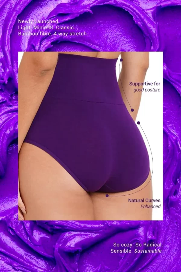 Super Soft Bamboo Fibre Antimicrobial Seamless Tummy Tucker-ISP067-Acai - Image 3