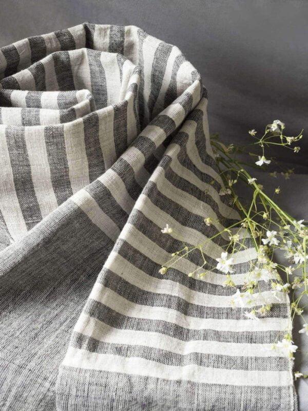 Grey Ivory Organic Kala Cotton Scarf