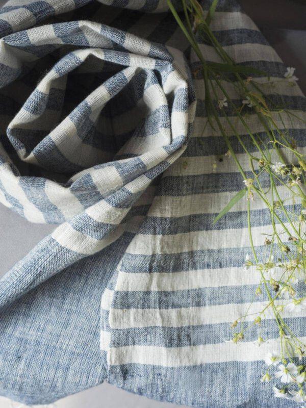 Indigo Ivory Organic Kala Cotton Scarf - Image 2