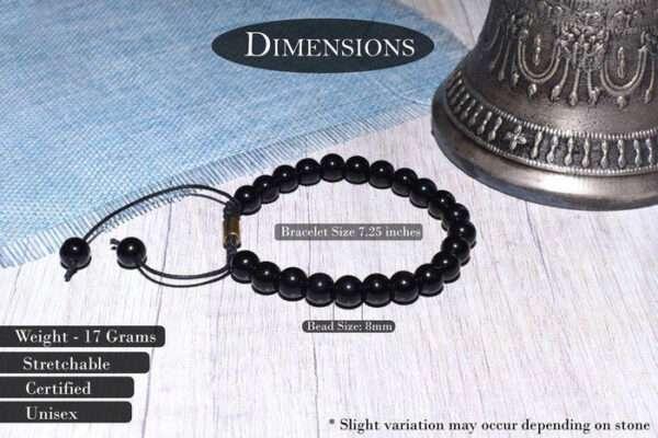 Certified Unisex Onyx Bracelet - Black - Image 3