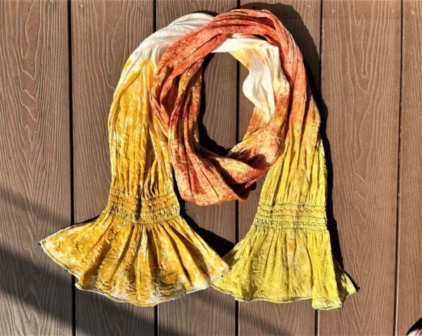 Rainbow Eco-printed Scarf - Image 2