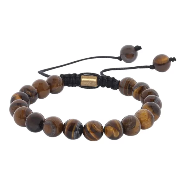 Unisex Real Tiger Eye Healing Bracelet - Brown