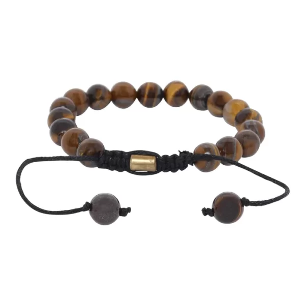 Unisex Real Tiger Eye Healing Bracelet - Brown - Image 4