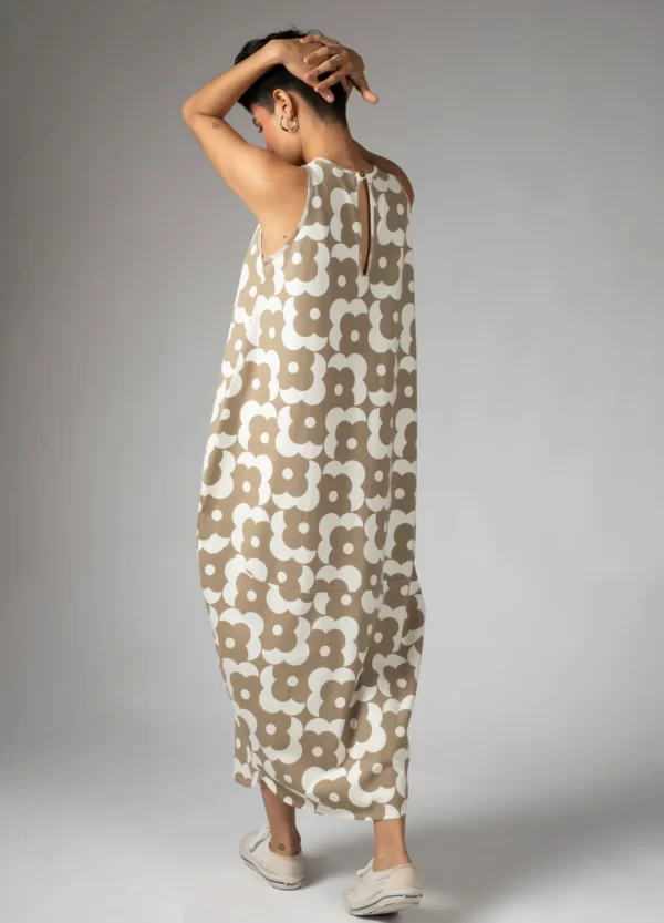 Sand Floral Sack Dress - Image 6