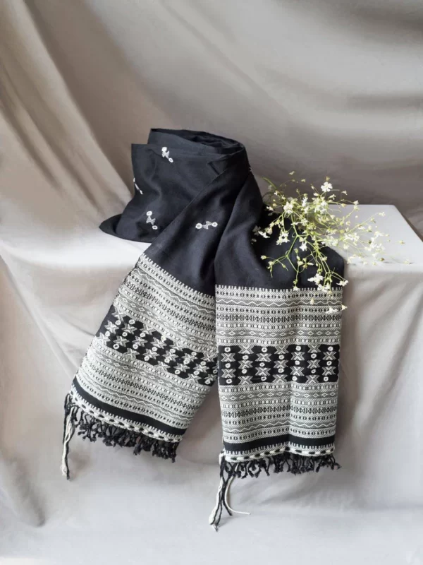 Black & White Organic Kala Cotton Stole