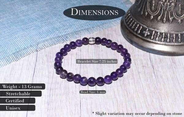 Real Amethyst Stone Healing Bracelet - Purple - Image 3