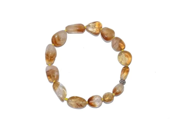 Natural Unisex Citrine Bracelet - Beige - Image 3