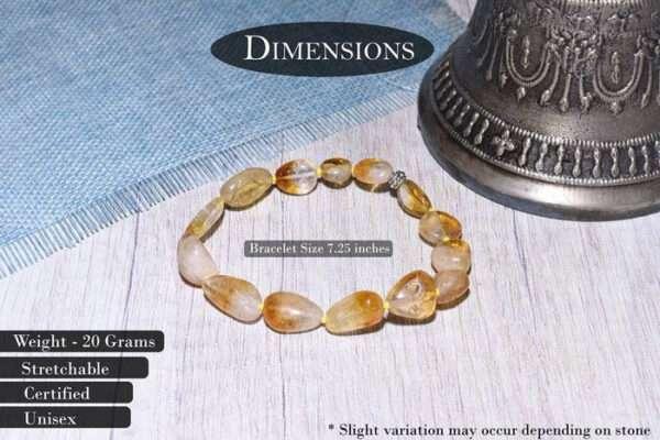 Natural Unisex Citrine Bracelet - Beige - Image 4