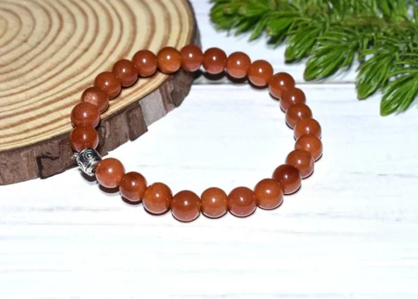 Original Unisex Aventurine Bracelet - Orange - Image 2