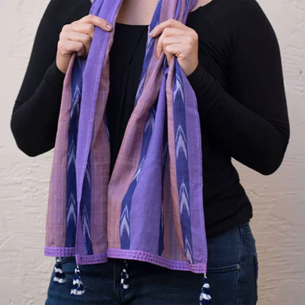 Herb Stripes Ikat Neck Scarf/Hair Scarf - Image 3