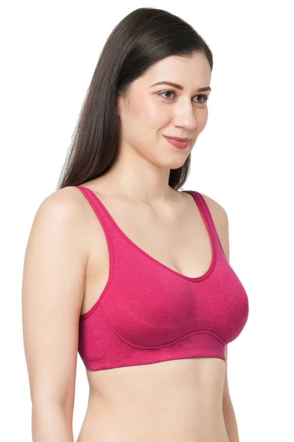 Organic Cotton Antimicrobial Soft Cup Full Coverage Bra-ISB097-Fuchsia- - Image 3