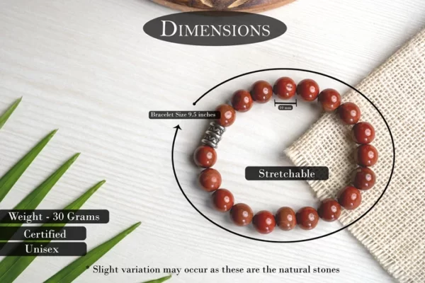 ORIGINAL RED JASPER BRACELET FOR BALANCE, ENDURANCE AND EMOTIONAL WELLBEING - Image 5