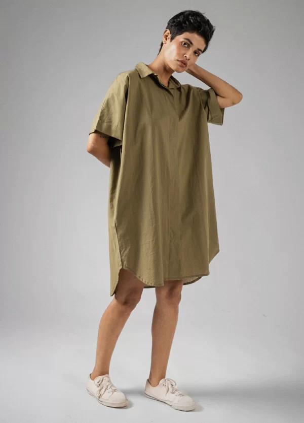 Olive Shirt Dress