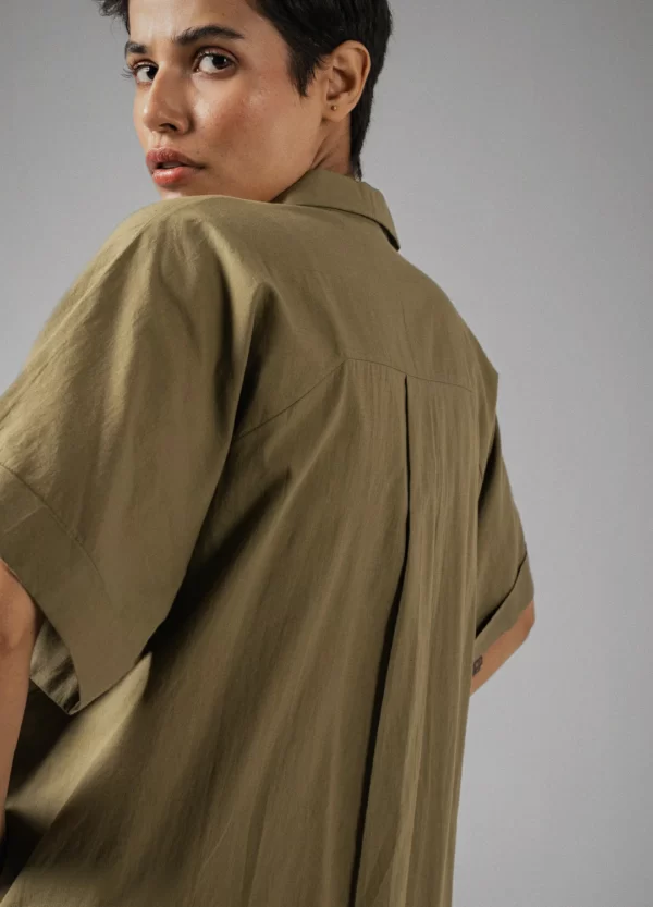 Olive Shirt Dress - Image 2