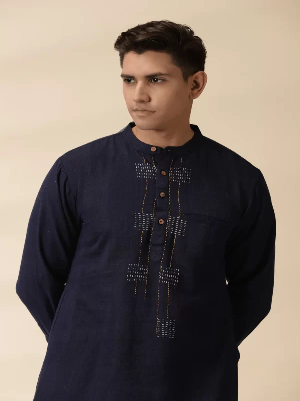 Indigo Khadi Men's Kurta - Image 3