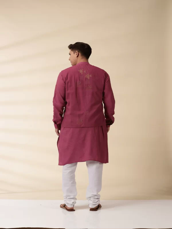 Majenta Khadi Men's Kurta - Image 4