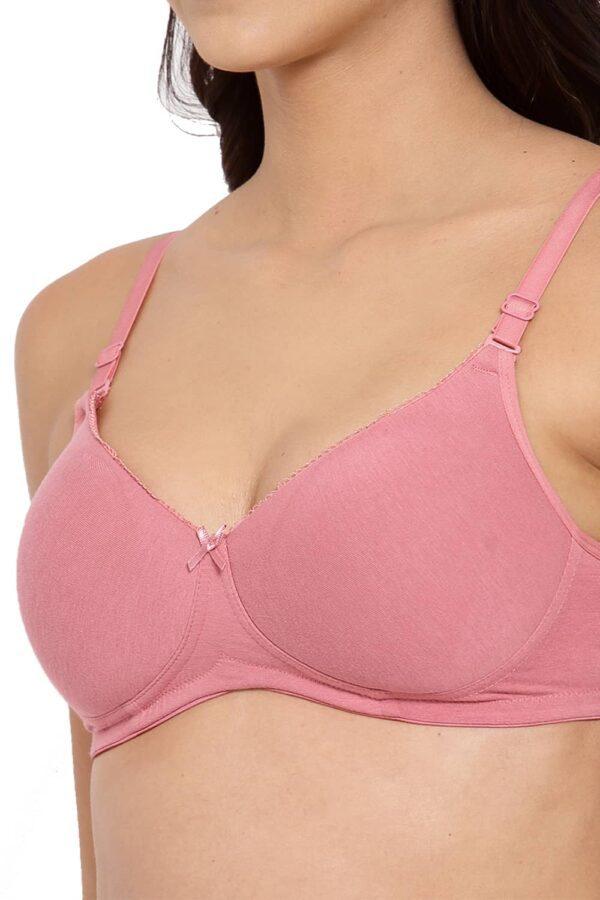 Organic Cotton Antimicrobial Padded t-shirt Bra-ISB104-Mauve - Image 4