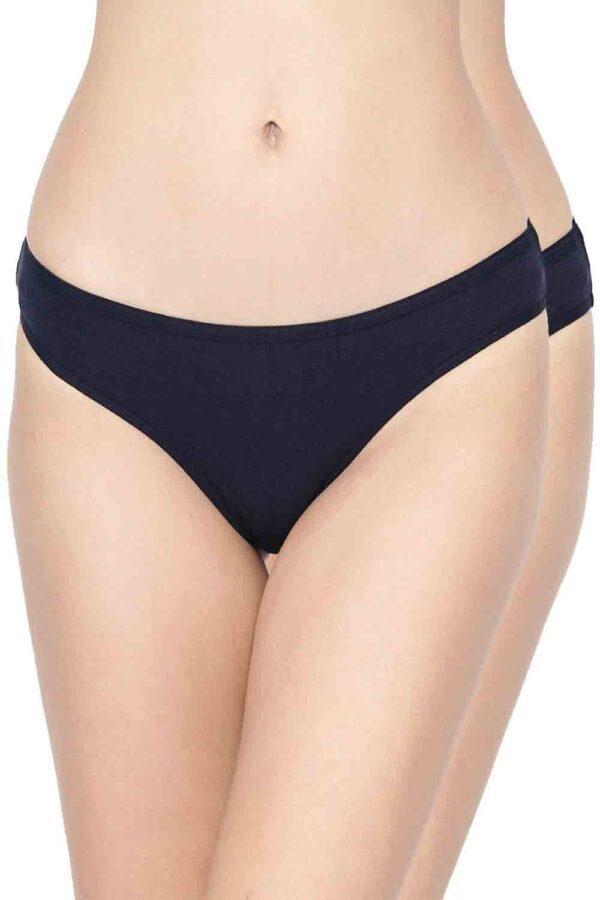 Organic Cotton Antimicrobial Bikini (Pack Of 2)-IMP004-Navy_Navy