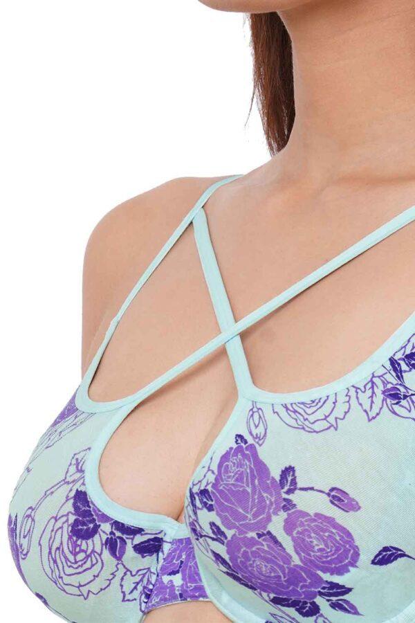 Organic Cotton Antimicrobial Lightly Padded Underwired Cage Bra-ISB052 - Image 4