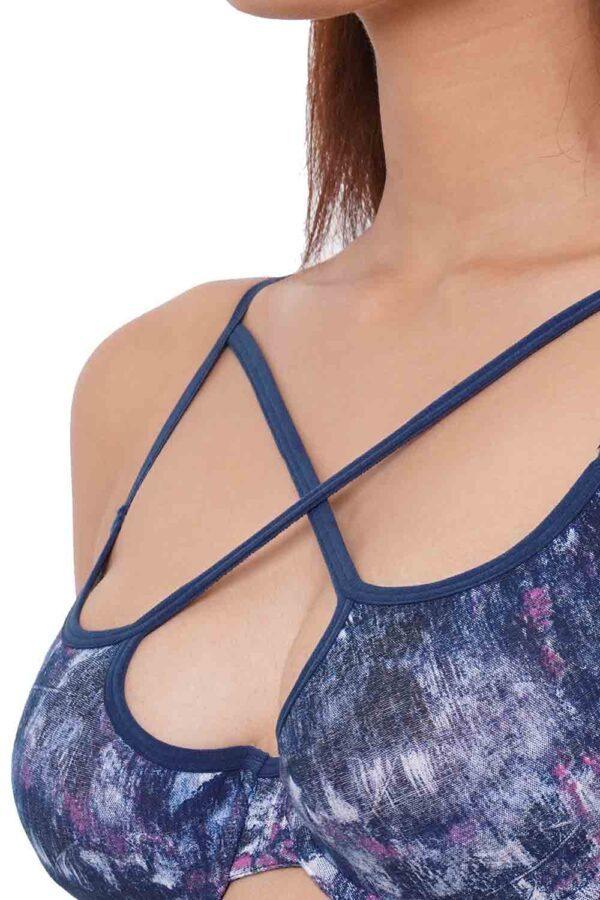 Organic Cotton Antimicrobial Lightly Padded Underwired Cage Bra-ISB053 - Image 4