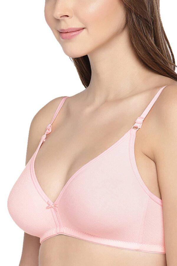 Organic Cotton Antimicrobial Seamless Triangular bra-ISB002-Pink - Image 4