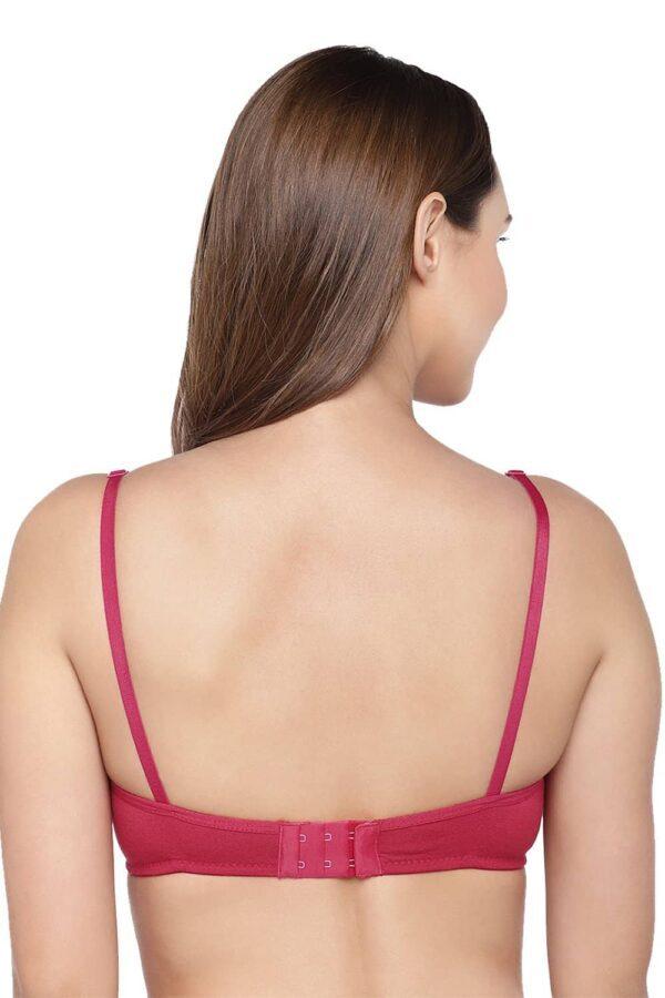 Organic Cotton Antimicrobial Soft Laced Bra-ISB017-Maroon - Image 3