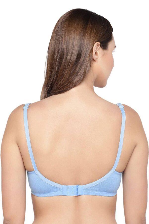 Organic Cotton Antimicrobial Seamless Side Support Bra-ISB057-SkyBlue - Image 5