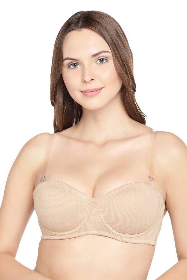 Organic Cotton Antimicrobial Padded Strapless Bra-ISB102-Skin - Image 2