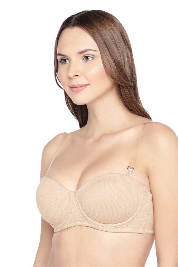 Organic Cotton Antimicrobial Padded Strapless Bra-ISB102-Skin