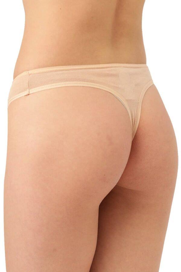 Organic Cotton Antimicrobial Thong (Pack Of 2)-ISP054-Black_Skin - Image 3