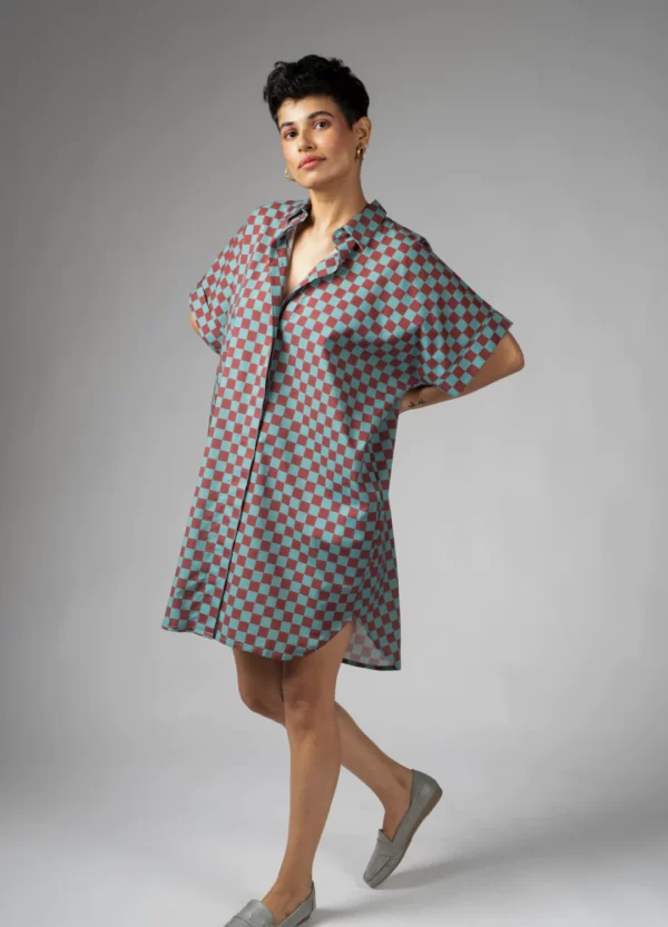 Syrah Checkers Shirt Dress - Image 3