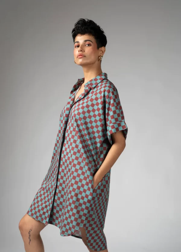 Syrah Checkers Shirt Dress - Image 4