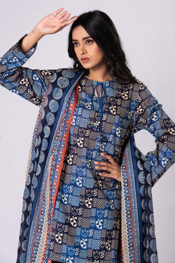 Khaadi Eid Festive Lawn 2023 | ala23161_mustard - Image 2