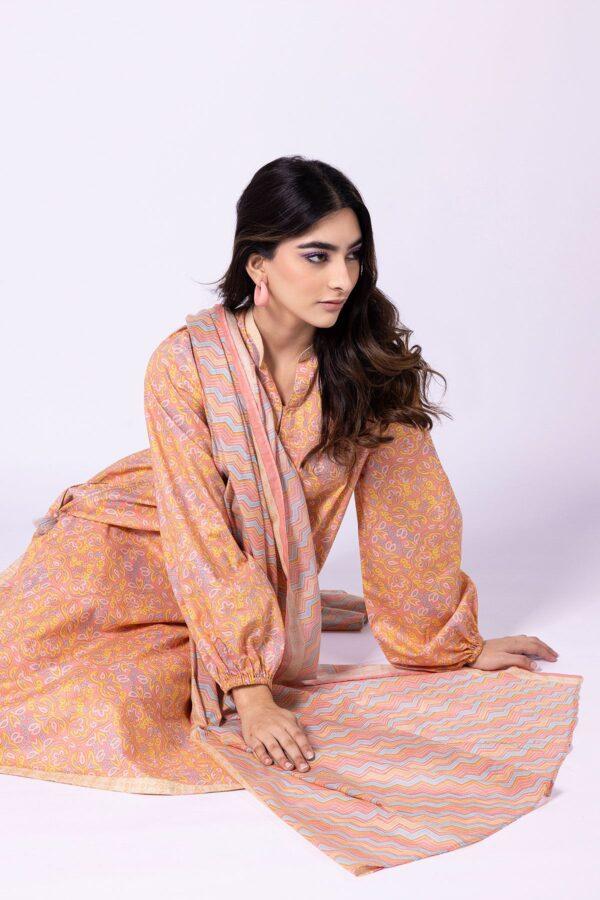 Khaadi Eid Festive Lawn 2023 | ala23169_coral - Image 2