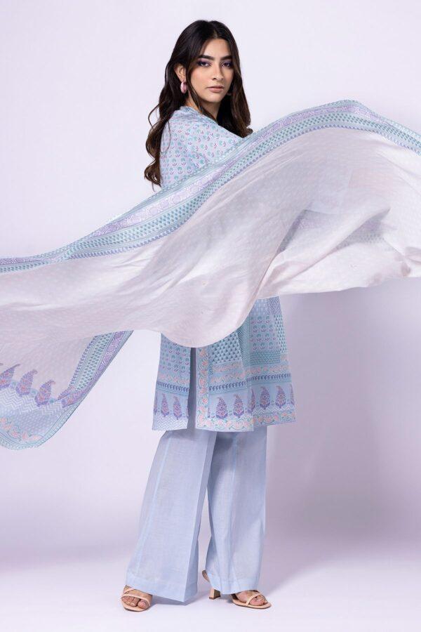 Khaadi Eid Festive Lawn 2023 | ala23174_blue - Image 2