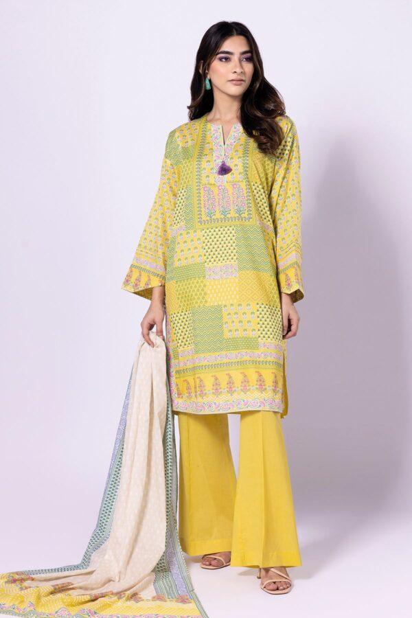 Khaadi Eid Festive Lawn 2023 | ala23174_yellow