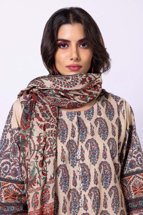 Khaadi Eid Festive Lawn 2023 | api23105_beige - Image 2