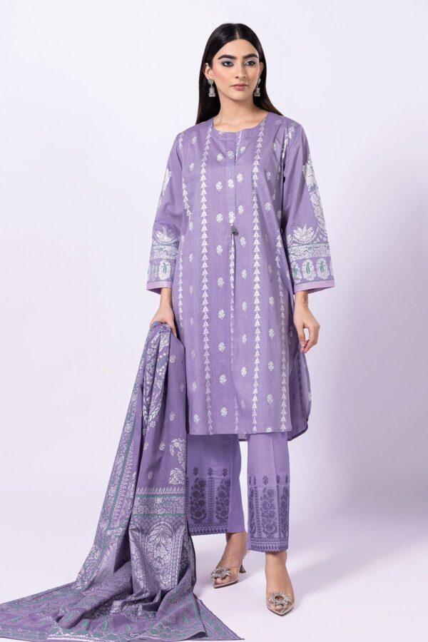 Khaadi Eid Festive Lawn 2023 | bla23130_pink - Image 2