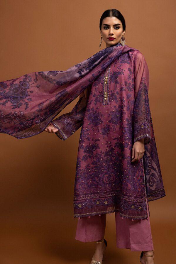 Khaadi Eid Festive Lawn 2023 | bpo23101_pink - Image 3