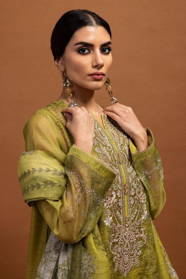 Khaadi Eid Festive Lawn 2023 | bpo23103_green - Image 2